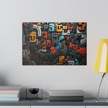Load image into Gallery viewer, Abstract Shapes Wall Art | Horizontal Turquoise Matte Canvas