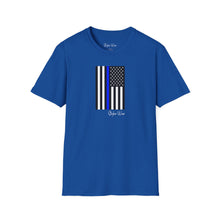 Load image into Gallery viewer, Police Blue Line American Flag | Unisex Softstyle T-Shirt