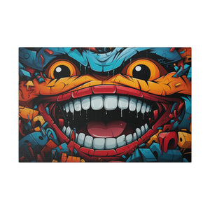 Abstract Smile Wall Art | Horizontal Turquoise Matte Canvas