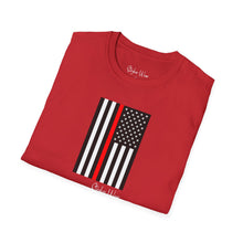 Load image into Gallery viewer, First Responder Red Line American Flag | Unisex Softstyle T-Shirt