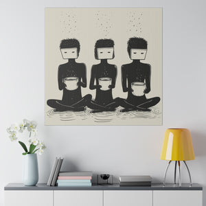3 In a Row Wall Art | Square Matte Canvas