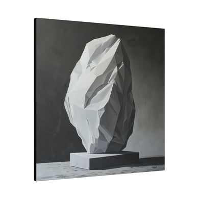Stone Sculpture Modern Wall Art | Square Matte Canvas