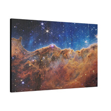 Load image into Gallery viewer, Carina Nebula Center Wall Art | Horizontal Turquoise Matte Canvas