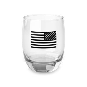 American Flag Black & White Reversed "Always Forward" Whiskey Glass
