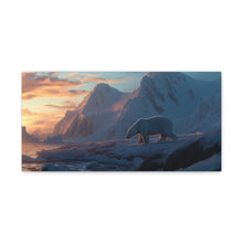 Load image into Gallery viewer, Sunset Polar Bear - Horizontal Canvas Gallery Wraps