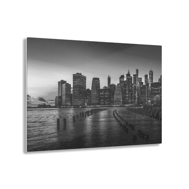 New York City Skyline at Sunset Black & White Acrylic Prints