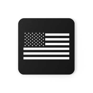 American Flag Black & White Corkwood Coaster Set