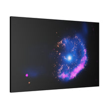 Load image into Gallery viewer, Fireworks Nebula Wall Art | Horizontal Turquoise Matte Canvas
