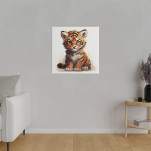 Tiger Cub Wall Art | Square Matte Canvas