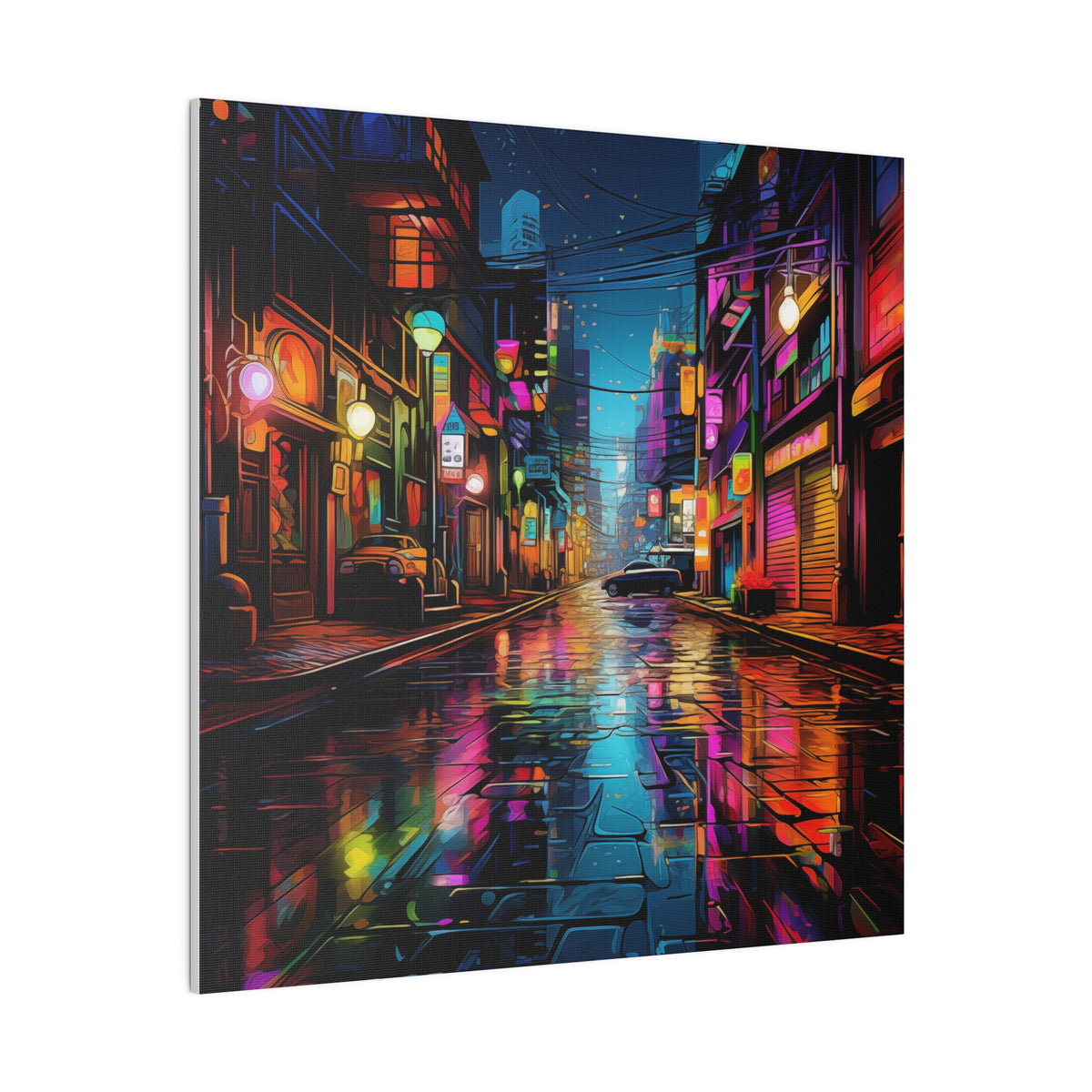 Colorful City Street Wall Art Matte Canvas Stryker Wear