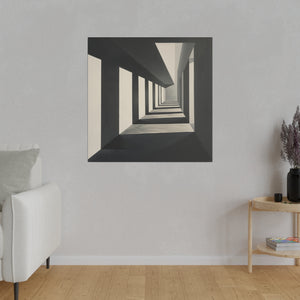 Blackamd White Hallway Wall Art | Square Matte Canvas