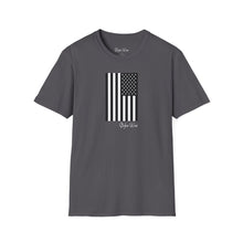 Load image into Gallery viewer, Black &amp; White American Flag | Unisex Softstyle T-Shirt