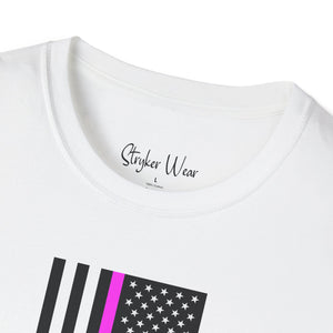 Pink Stripe American Flag | Unisex Softstyle T-Shirt