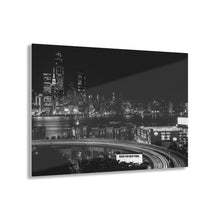 Load image into Gallery viewer, New York City Skyline at Night Black &amp; White Acrylic Prints