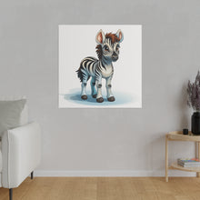 Load image into Gallery viewer, Happy Zebra Wall Art | Square Matte Canvas