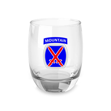U.S. Army 10th Mountain Division Patch Whiskey Glass