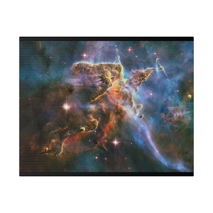 Inside the Carina Nebula Wall Art | Horizontal Turquoise Matte Canvas