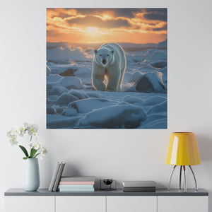 Polar Bear Wall Art | Square Matte Canvas