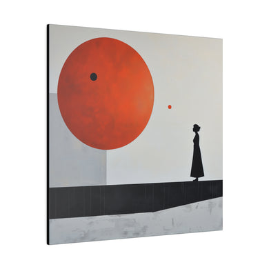 Abstract Orange Sun Wall Art | Square Matte Canvas