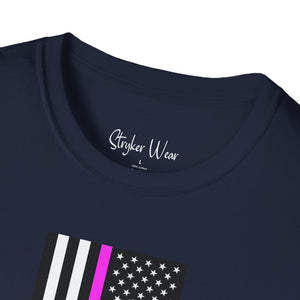 Pink Stripe American Flag | Unisex Softstyle T-Shirt
