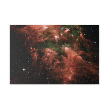 Load image into Gallery viewer, Carina Nebula Southern Pillar Wall Art | Horizontal Turquoise Matte Canvas