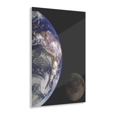 The Earth & the Moon Acrylic Prints