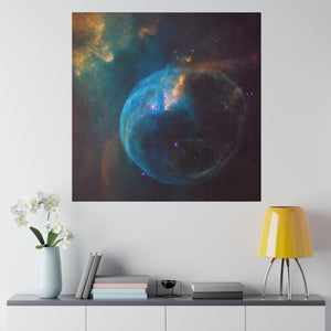 Star Inflating a Giant Bubble Wall Art | Square Matte Canvas