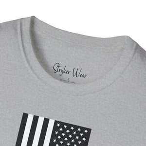 Black & White American Flag | Unisex Softstyle T-Shirt