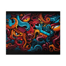 Load image into Gallery viewer, Colorful Doodles Wall Art | Horizontal Turquoise Matte Canvas