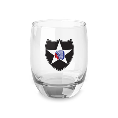U.S. Army 2nd Infantry Division Patch Whiskey Glass