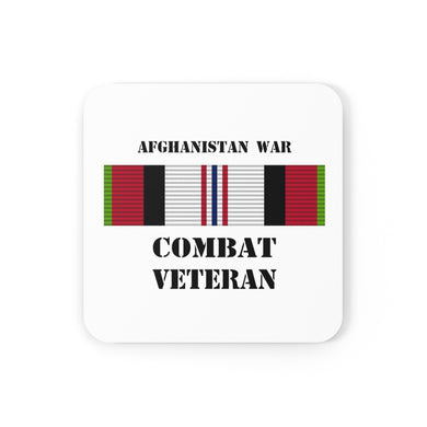 Afghanistan War Combat Veteran Corkwood Coaster Set