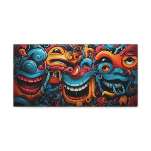 Funky Color Wall Art - Horizontal Canvas Gallery Wraps