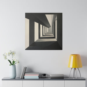 Blackamd White Hallway Wall Art | Square Matte Canvas