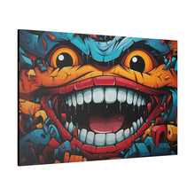 Load image into Gallery viewer, Abstract Smile Wall Art | Horizontal Turquoise Matte Canvas