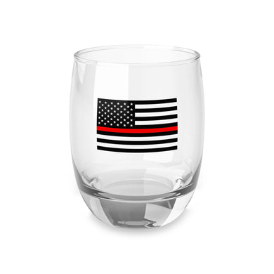 American Flag with Red Stripe Whiskey Glass