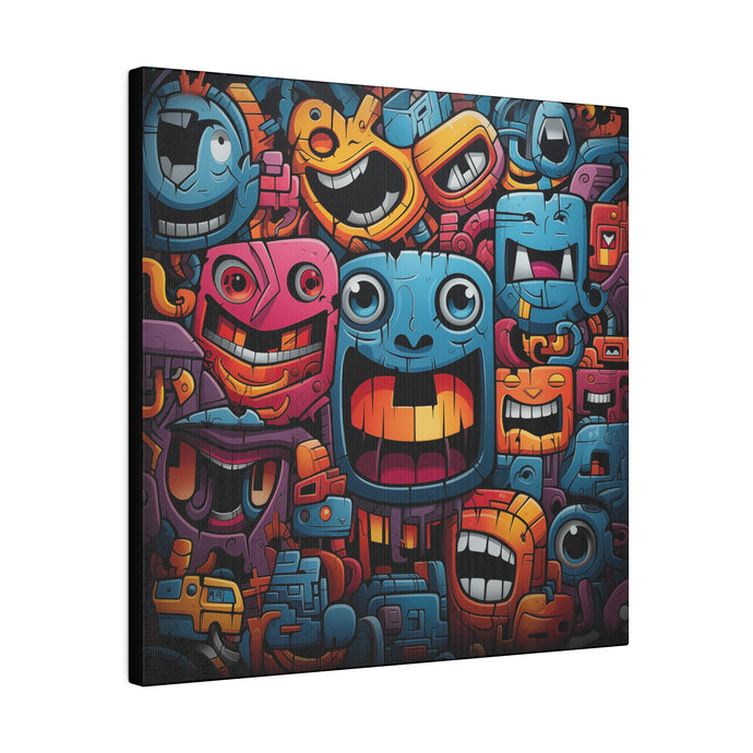 Funky Characters Wall Art | Square Matte Canvas