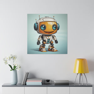 Happy Robot Wall Art | Square Matte Canvas