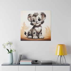 Happy Lion Cub | Matte Canvas