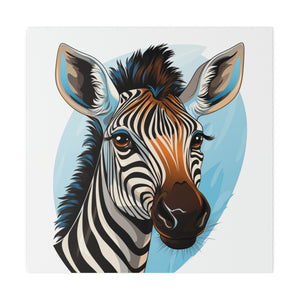 Zebra Wall Art | Square Matte Canvas