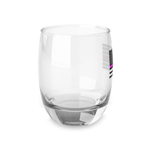 American Flag with Pink Stripe Whiskey Glass