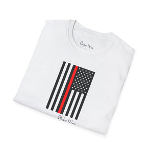 First Responder Red Line American Flag | Unisex Softstyle T-Shirt