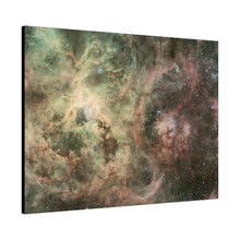 Load image into Gallery viewer, WFI Image of the Tarantula Nebula Wall Art | Horizontal Turquoise Matte Canvas