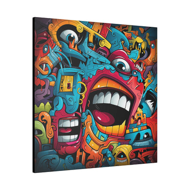 Funky Faces Wall Art | Square Matte Canvas