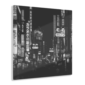 Tokyo Japan at Night Black & White Acrylic Prints