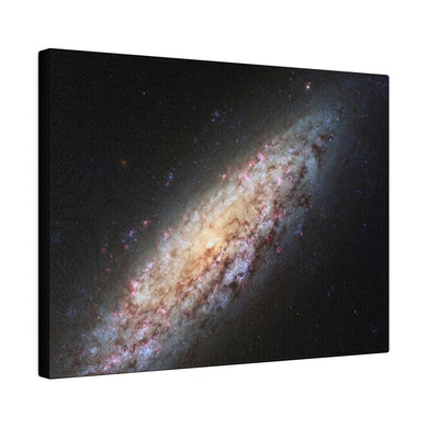 Lonely Galaxy Lost in Space Center Wall Art | Horizontal Turquoise Matte Canvas