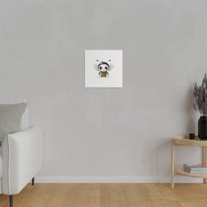 Cute Bumble Bee Wall Art | Square Matte Canvas