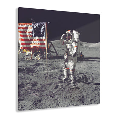 Astronaut Cernan Jump Salutes Flag on the Moon Acrylic Prints