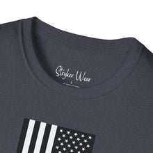 Load image into Gallery viewer, Black &amp; White American Flag | Unisex Softstyle T-Shirt