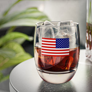 American Flag Reversed "Always Forward" Whiskey Glass