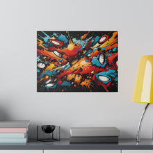 Load image into Gallery viewer, Abstract Color Splash Wall Art | Horizontal Turquoise Matte Canvas